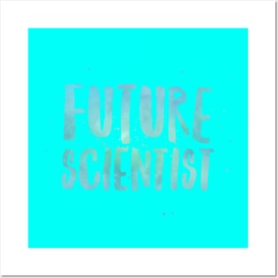 Future Scientist Blue Text Print Boys Posters and Art